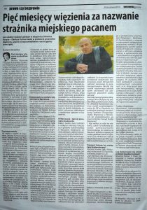 Pięć miesięcy więzienia, Warszawska Gazeta Nr 25, 20-26.06.2014